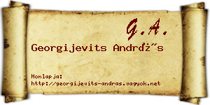 Georgijevits András névjegykártya